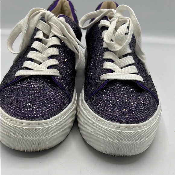 Betsey Johnson Sparkly Purple Rhinestone Sneakers - Picture 4 of 9